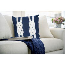 Load image into Gallery viewer, Liora Manne Visions II Double Knot Indoor Outdoor Decorative Pillow Navy