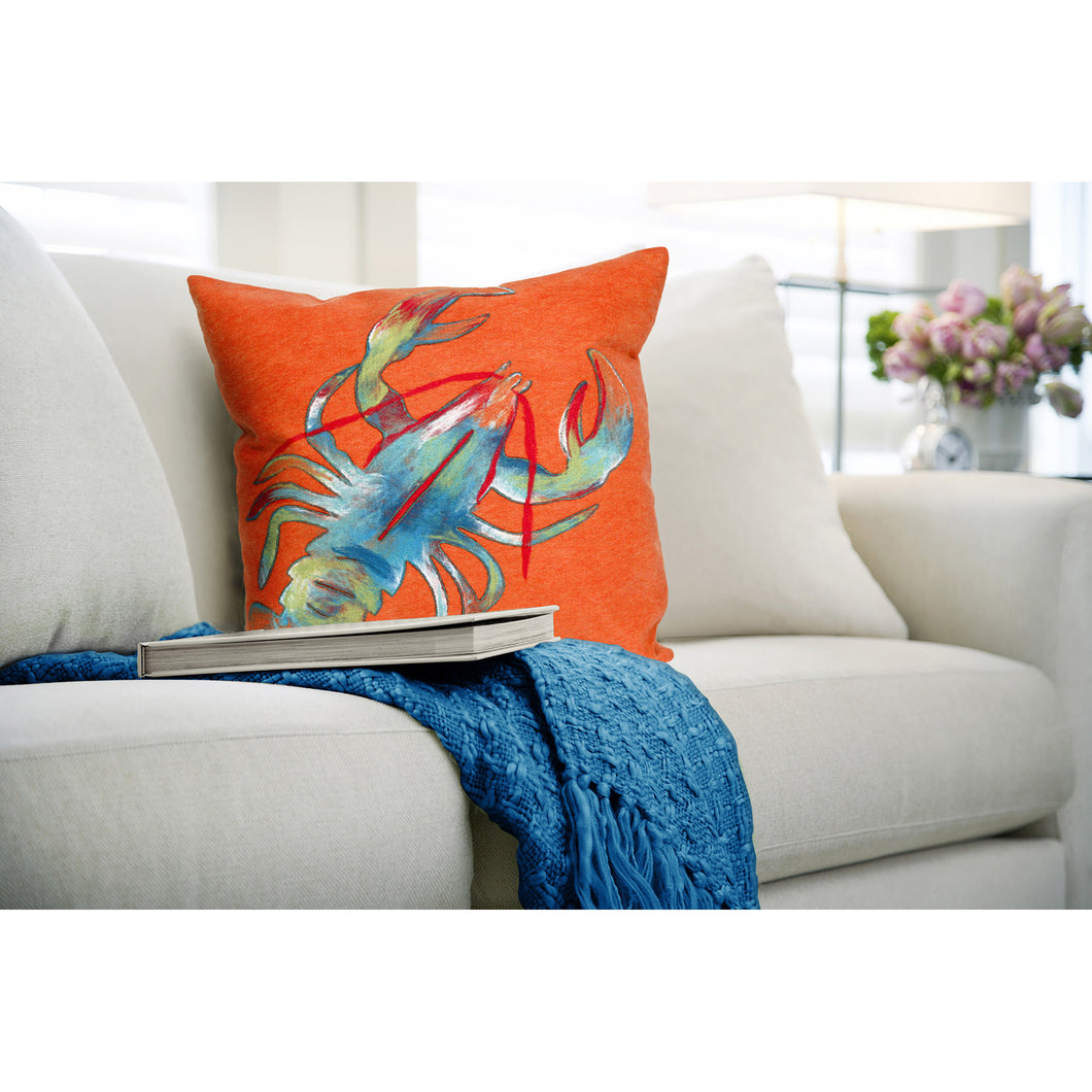 Liora Manne Visions II Lobster Indoor Outdoor Decorative Pillow Orange