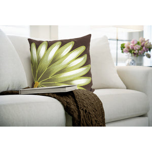 Liora Manne Visions II Palm Fan Indoor Outdoor Decorative Pillow Chocolate