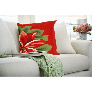 Liora Manne Visions III Poinsettia Indoor Outdoor Pillow Red