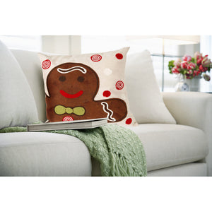 Liora Manne Visions III Ginger Boy Indoor Outdoor Decorative Pillow Chocolate