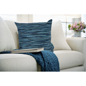 Liora Manne Visions III Broken Stripe Indoor Outdoor Decorative Pillow Blue