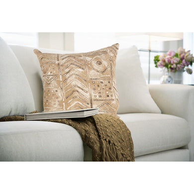 Liora Manne Visions IV Bambara Indoor Outdoor Decorative Pillow Biscotti