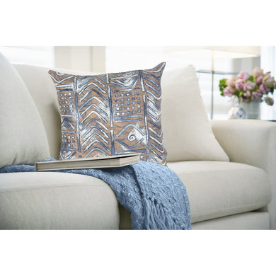 Liora Manne Visions IV Bambara Indoor Outdoor Decorative Pillow Indigo