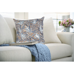 Liora Manne Visions IV Bambara Indoor Outdoor Decorative Pillow Indigo