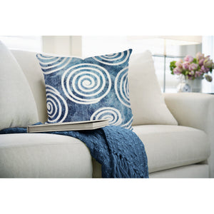 Liora Manne Visions IV Curl Indoor Outdoor Decorative Pillow Blue