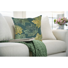 Load image into Gallery viewer, Liora Manne Visions IV Leaf Toss Indoor Outdoor Decorative Pillow Forest Green