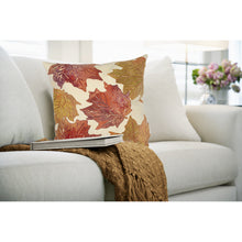 Load image into Gallery viewer, Liora Manne Visions IV Leaf Toss Indoor Outdoor Decorative Pillow Flame Cream