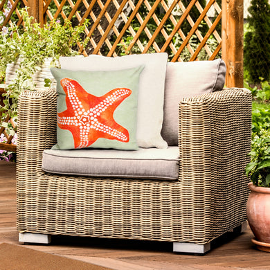 Liora Manne Visions II Starfish Indoor Outdoor Decorative Pillow Seafoam