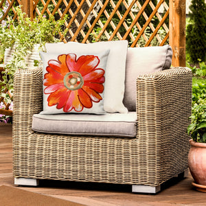 Liora Manne Visions III Daisy Indoor Outdoor Decorative Pillow Orange