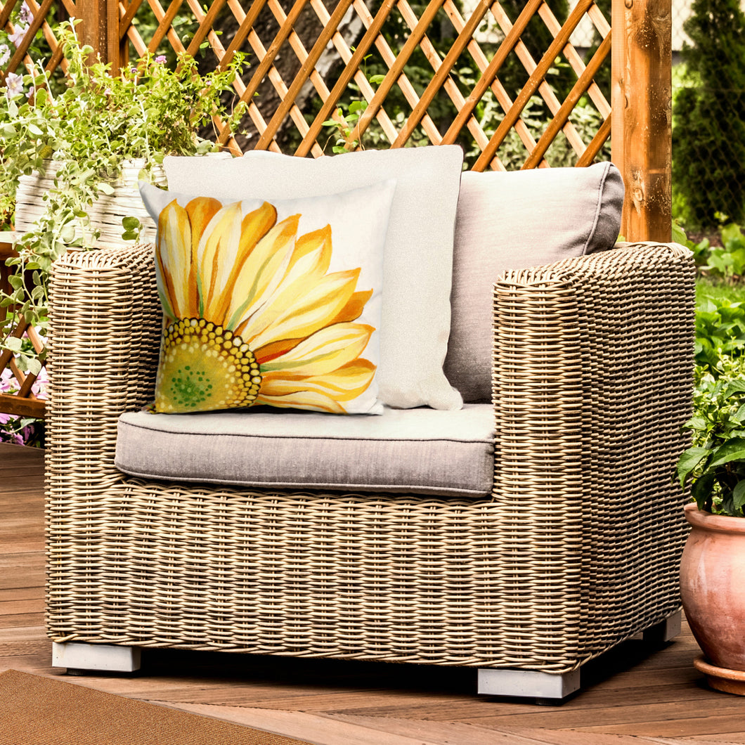 Liora Manne Visions III Sunflower Indoor Outdoor Decorative Pillow Yellow