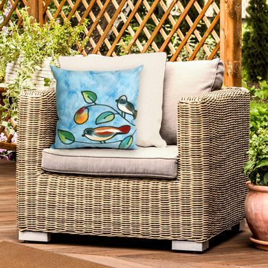 Liora Manne Visions III Song Birds Indoor Outdoor Decorative Pillow Blue