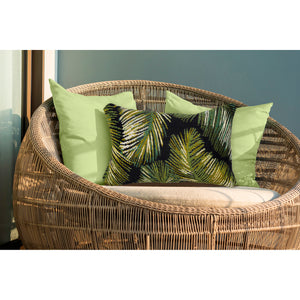 Liora Manne Marina Palm Border Indoor Outdoor Decorative Pillow Black