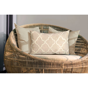 Liora Manne Visions I Crochet Tile Indoor Outdoor Decorative Pillow White