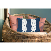 Load image into Gallery viewer, Liora Manne Visions II Double Knot Indoor Outdoor Decorative Pillow Navy