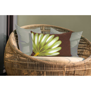 Liora Manne Visions II Palm Fan Indoor Outdoor Decorative Pillow Chocolate