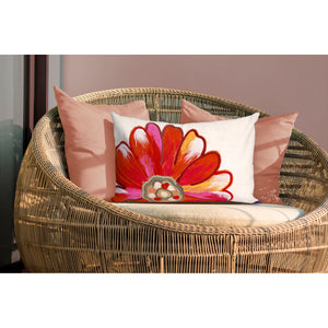 Liora Manne Visions III Daisy Indoor Outdoor Decorative Pillow Orange