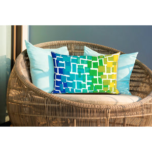 Liora Manne Visions III  Ombre Tile Indoor Outdoor Decorative Pillow Cool