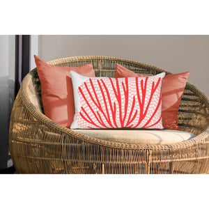 Liora Manne Visions III Coral Fan Indoor Outdoor Decorative Pillow Coral