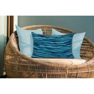 Liora Manne Visions III Broken Stripe Indoor Outdoor Decorative Pillow Blue