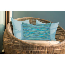 Load image into Gallery viewer, Liora Manne Visions III Broken Stripe Indoor Outdoor Decorative Pillow Aqua