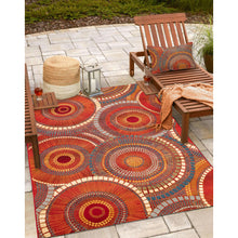 Load image into Gallery viewer, Liora Manne Marina Circles Indoor Outdoor Area Rug Saffron