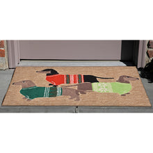 Load image into Gallery viewer, Liora Manne Frontporch Holiday Hounds Indoor Outdoor Area Rug Neutral
