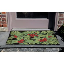 Load image into Gallery viewer, Liora Manne Frontporch Hollyberries Indoor Outdoor Area Rug Black