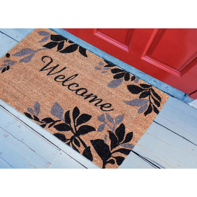 Liora Manne Natura Leaves Border Outdoor Door Mat Black