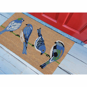 Liora Manne Natura Blue Birds Outdoor Door Mat Natural