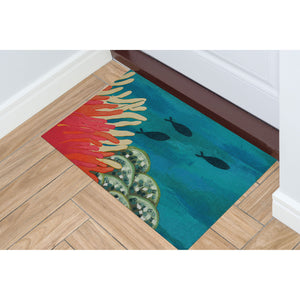 Liora Manne Illusions Reef & Fish Indoor Outdoor Mat Coral
