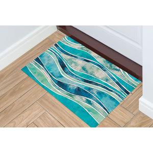 Liora Manne Illusions Wave Indoor Outdoor Mat Ocean