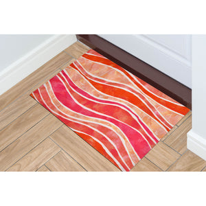 Liora Manne Visions III Wave Indoor Outdoor Area Rug Pink