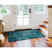 Load image into Gallery viewer, Liora Manne Fiesta Squares Indoor Rug Aqua