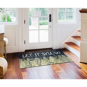 Liora Manne Frontporch Let It Snow Indoor Outdoor Area Rug Midnight