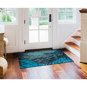 Liora Manne Ravella School Of Fish Indoor Outdoor Area Rug Navy