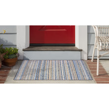 Load image into Gallery viewer, Liora Manne Dakota Stripe Indoor Outdoor Area Rug Navy