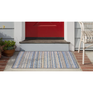 Liora Manne Dakota Stripe Indoor Outdoor Area Rug Navy