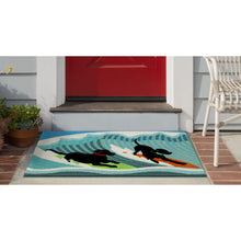 Load image into Gallery viewer, Liora Manne Frontporch Surfing Dogs Indoor Outdoor Area Rug Ocean