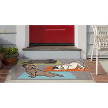 Load image into Gallery viewer, Liora Manne Frontporch Yoga Dogs Indoor Outdoor Area Rug Heather