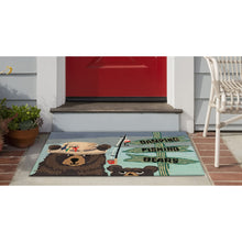 Load image into Gallery viewer, Liora Manne Frontporch Fishing Bears Indoor Outdoor Area Rug Green