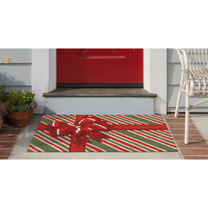 Liora Manne Frontporch Giftbox Indoor Outdoor Area Rug Red