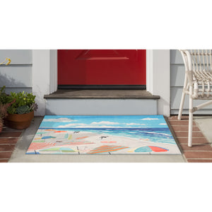 Liora Manne Illusions Dog Beach Indoor Outdoor Mat Ocean