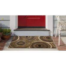 Load image into Gallery viewer, Liora Manne Marina Circles Indoor Outdoor Area Rug Brown