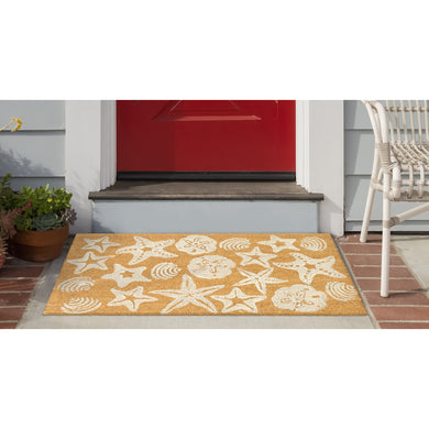 Liora Manne Natura Shells Outdoor Door Mat White