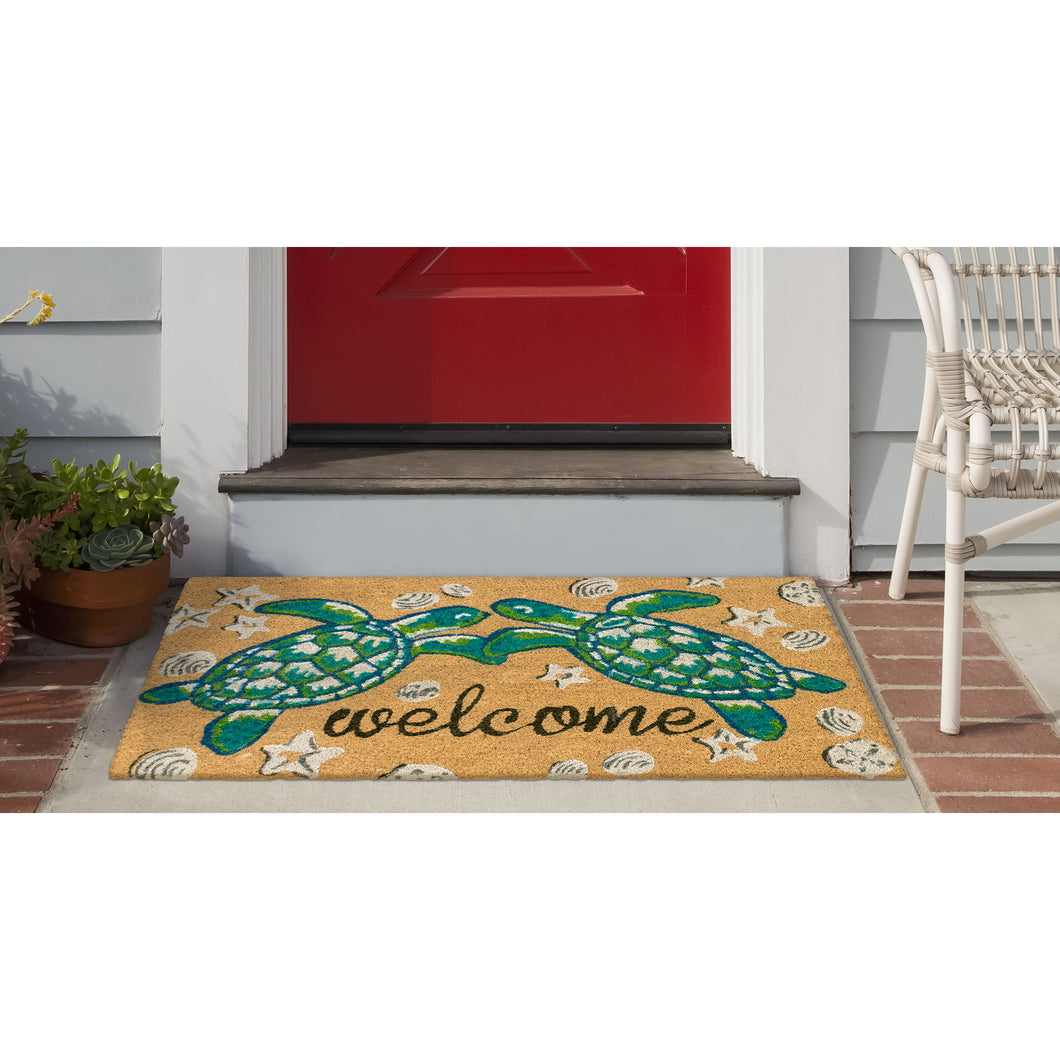 Liora Manne Natura Seaturtle Welcome Outdoor Door Mat Natural