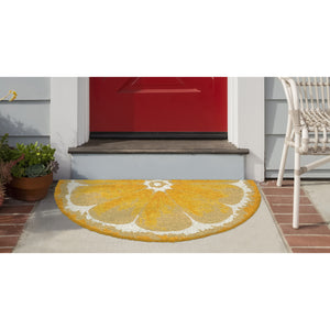 Liora Manne Natura Lemon Outdoor Door Mat Yellow 1'6" x 2'6"