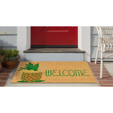 Liora Manne Natura Welcome Pineapple Outdoor Door Mat Natural 1'6