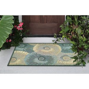 Liora Manne Capri Pleated Inkcap Indoor Outdoor Area Rug Aqua