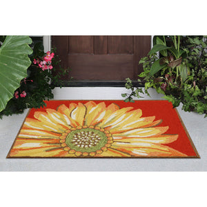 Liora Manne Frontporch Sunflower Indoor Outdoor Area Rug Red